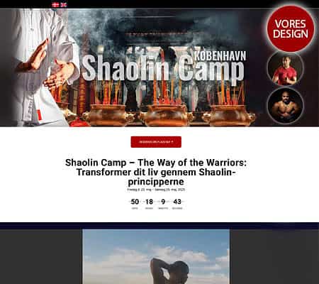 Salgsside / Landing Page Til Shaolin Træning Kursus
